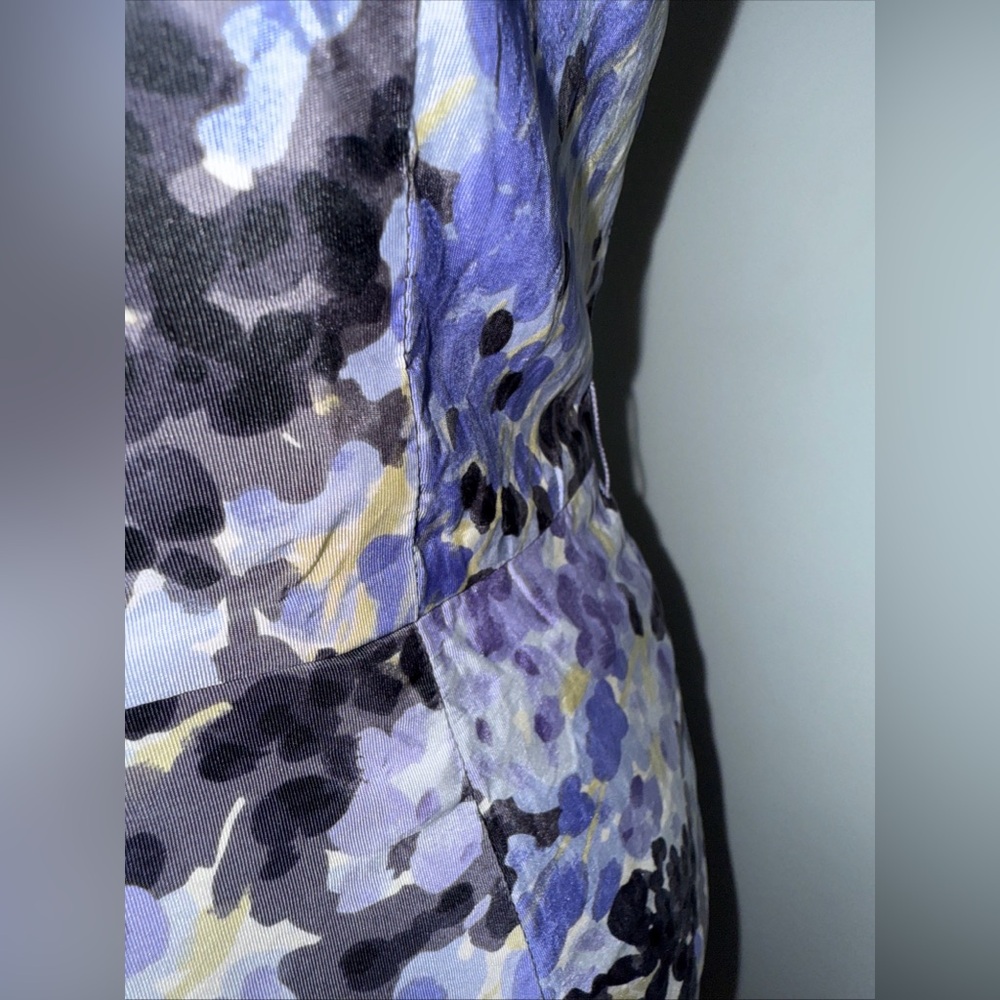 Dior Floral Midi Dress - Lavender and Black 100% Silk size 4 - Picture 6 of 10